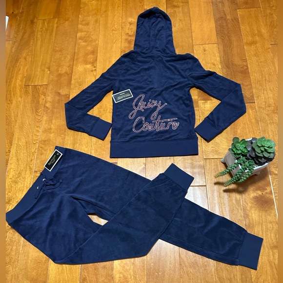 Juicy Couture Pants - Juicy rhinestones logo terry hoodie & zuma pants